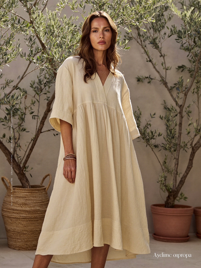 Leinen-Midikleid